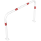 Hoop of steel tube |  60 x 2,5 mm | without cross bar | to be fixed by plugs | total width: 1500 mm | total height: 1000 mm | hot-dip galvanized and white coatedwith red reflecting stripes